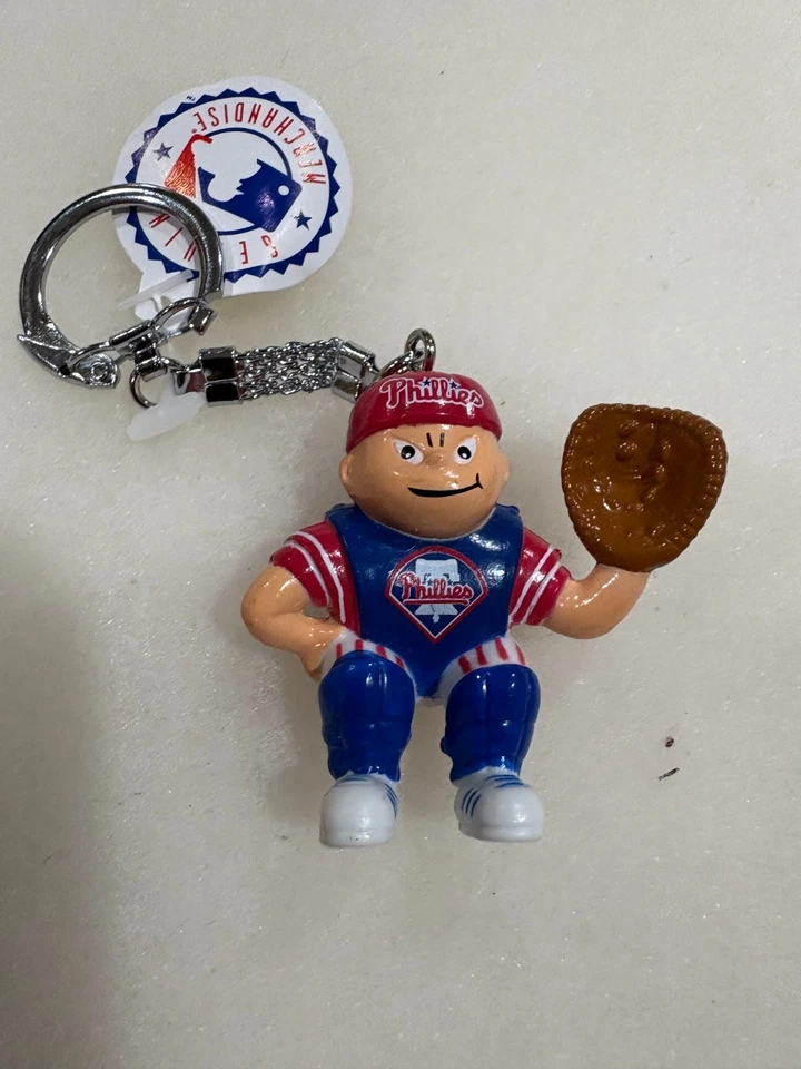 6 J.F. Sports - Philadelphia Phillies Lil' Brat Catcher Key Chains - Image 2 of 3