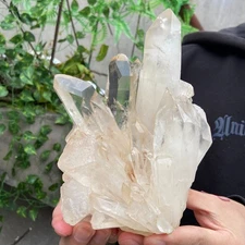 3.6lb Natural Clear white crystal cluster point mineral specimen Chakras Healing