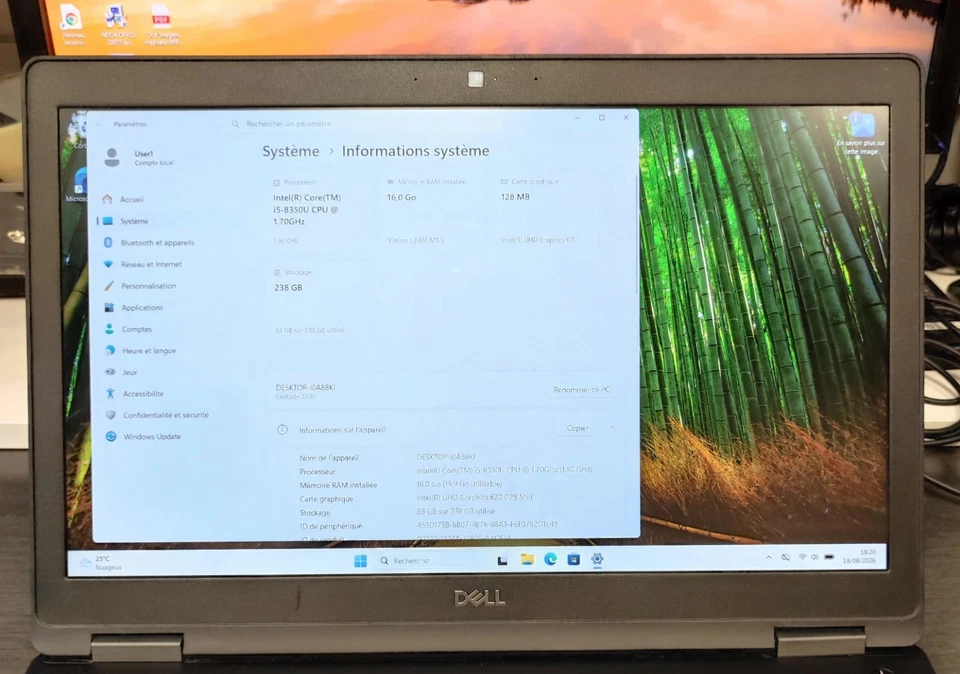 Dell Latitude 5590 · i5-8350U · 16GB · 256GB, photo 3 sur 5