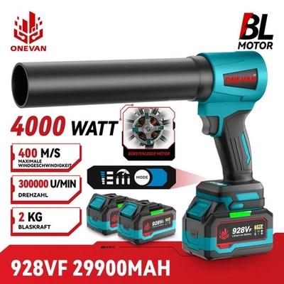 ONEVAN Soffiatore a batteria brushless turbo soffiatore turbo soffiatore con ugello batteria 928vf