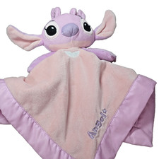 Disney Baby Angel Security Blanket Lovey Pink Lilo Stitch Plush 13" Soft Toy