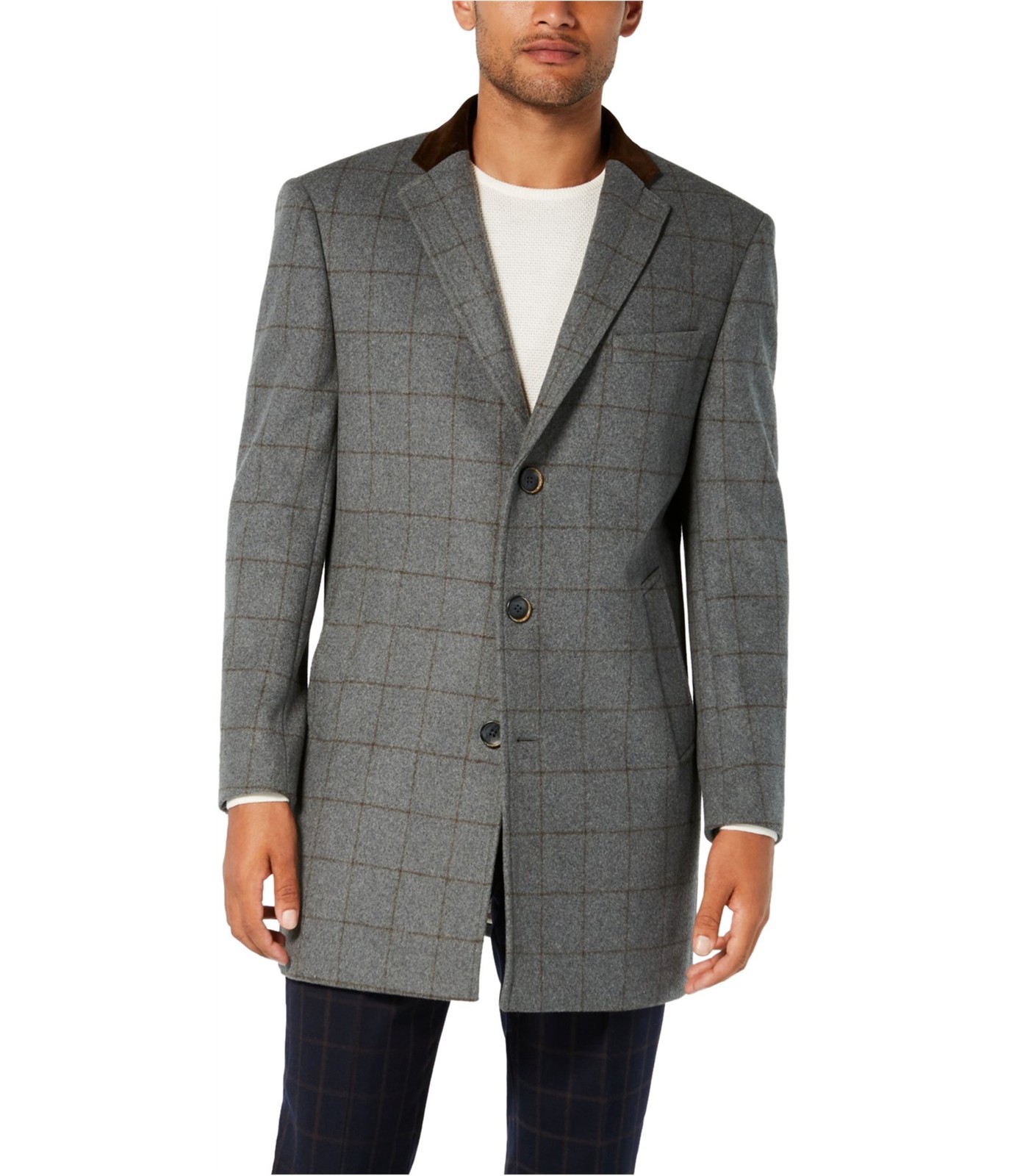 Мужское платье-пальто Tallia Windowpane, серое, для больших и высоких размеров, 4XLT