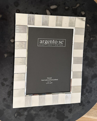 Argento SC Silverplated 5  X 7  Picture Frame NWOB Geometric Contemporary Style