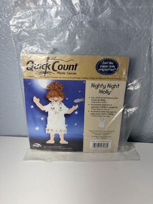 Vintage Nighty Night Molly Quick Count Plastic Canvas Kit New Sealed Nightgown