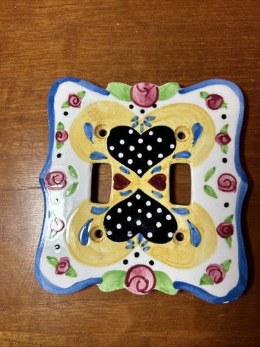 Bella Casa By Ganz Light Switch Plate Cover Black Hearts - Picture 1 of 4
