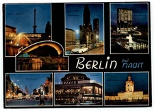 Berlin Germany bei Nacht vintage postcard g233