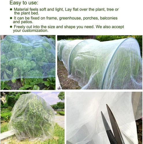 Extra Fine Mesh 16Ft x 50Ft Garden Netting - Protect Against Bugs & Birds - Foto 6 di 8