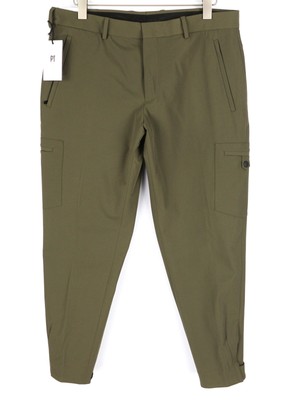 PT TORINO Gamma Men Trousers 52 Khaki Stretchy Zipper Pockets Slim Fit Cargo