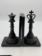 Bella Home Decor King And Queen Bookends Black 