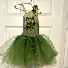 Revolution Dancewear Green Leaf One-Shoulder Tulle Nylon Dance Costume Style 450