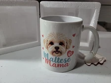  Ceramic Mug with Funny Dog Illustration, Multipurpose, Maltese Ma Holiday Gifts