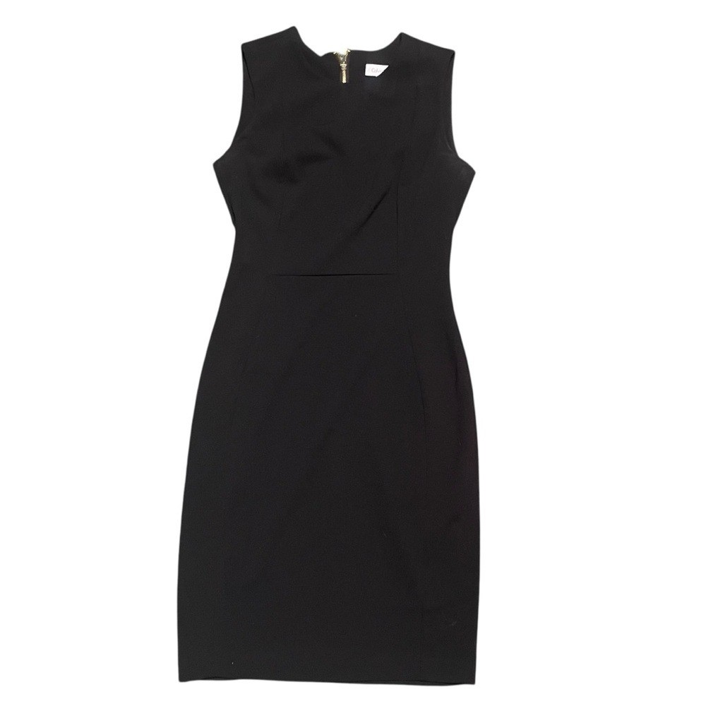 CALVIN KLEIN Black Sleeveless Sheath Dress Size 4 Office Evening Minimalist thumbnail 9