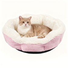 Soft Cat Bed Round Calming Kennel Pet Nest Sleeping Mattress Removable Cushion