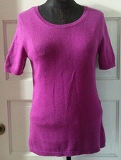 90's GAP Fuscia Pink Purple WOOL Blend SS Sweater Top S