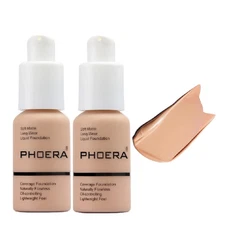 2 Pack PHOERA Foundation,Full Coverage Foundation, Concealer Foundation Full Cov