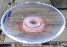 Fostoria Glass Seascape Pink Coral Sand Opalescent Footed 7.5" Mint Tray Serving