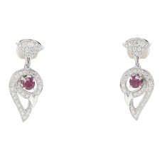 BVLGARI Diva Dream Earring K18 white gold/Ruberite tourmaline/diamond 14.4...