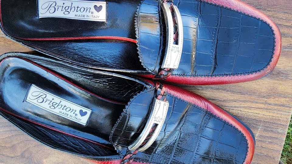 Brighton Vintage Colorful Leather Slippers  Sz 8.5 - Image 2 of 4