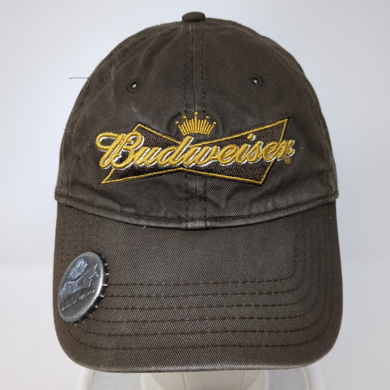 Budweiser Strapback Hat Solid Brown One Size Embr… - image 2