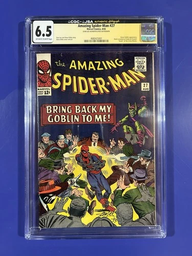 AMAZING SPIDER-MAN #27 8/65 CGC 6.5 JSA AUTHENTICATED AUTOGRAPH STAN LEE