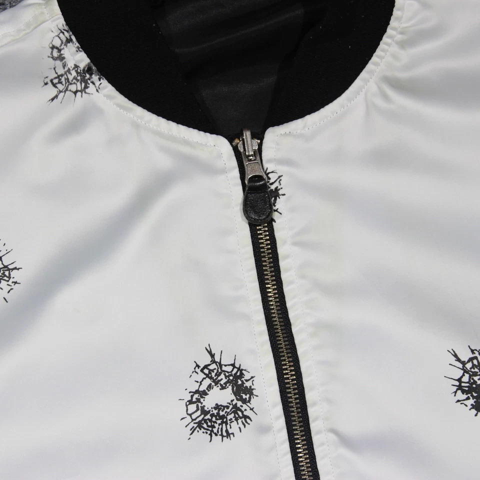 Chaqueta de bombardero Huf Shots para hombre extra grande negra blanca reversible patinador cremallera completa Foto 3 de 4