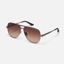 Quay Open Tab Chocolate Frame / Brown Fawn Lens Sunglasses Authentic New