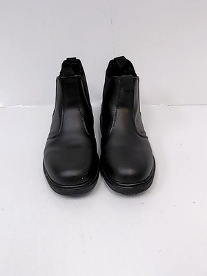 Genuine Grip Mens Slip-Resistant Twin Gore Wide Work Boot, Black - Size 7.5