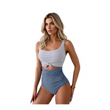 Tummy Control Slimming Bathing Suit Cutout Tie Knot Swimwear One Piece L