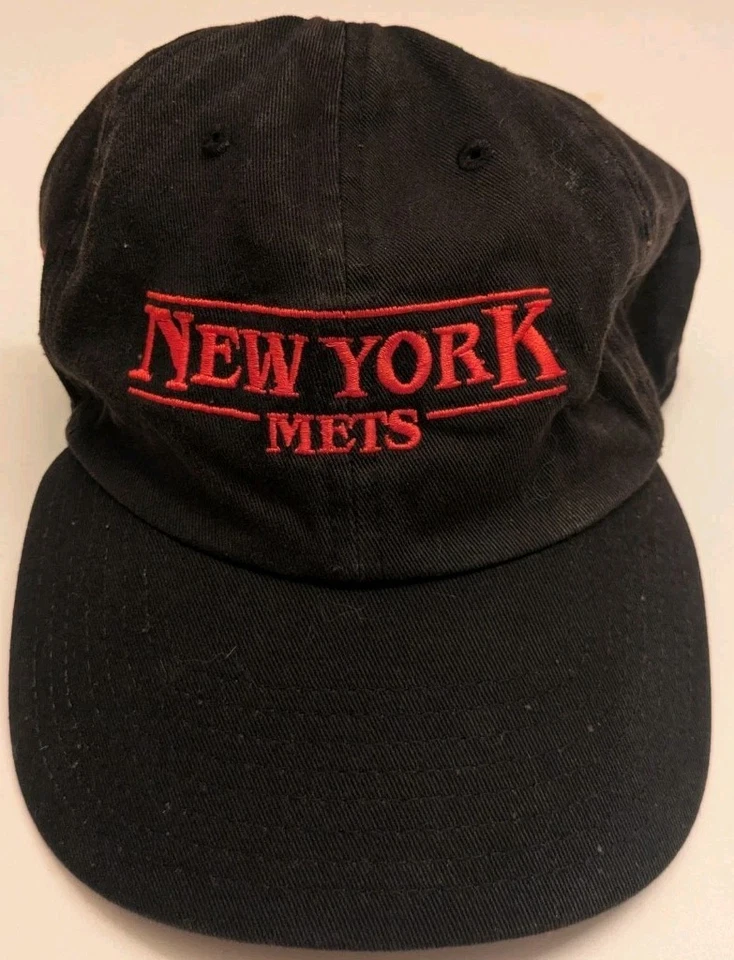 Rare 47' Stranger Things Netflix x MLB New York Mets Black Adjustable Hat - Image 2 of 4