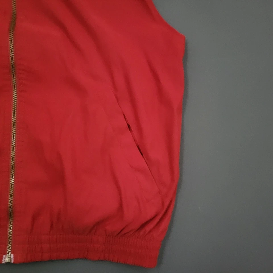 Chaqueta PGA TOUR Para Hombre Mediana M Sin Mangas Cremallera Completa Chaleco Rompevientos Cuello Rojo Foto 4 de 4