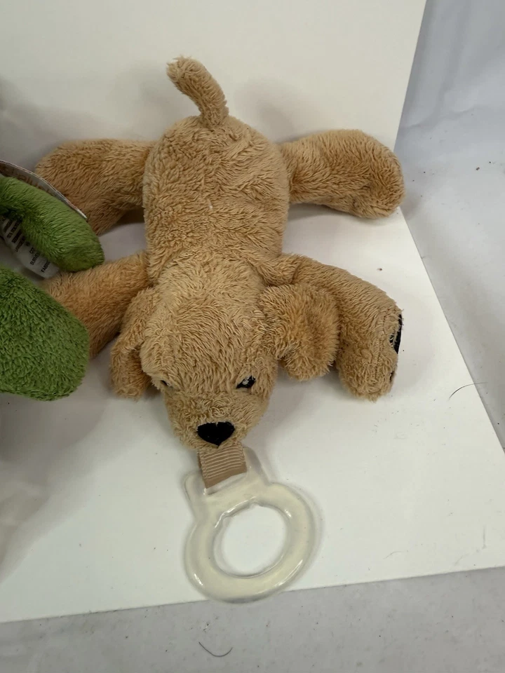 LOTE de 3 Porta Chupetes Binky de Peluche Animal Nookums Caimán, Vaca y Cachorro Perro Foto 4 de 4