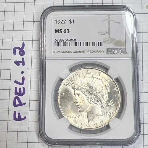 Dólar de la Paz 1922 MGC MS 63 - Moneda graduada - Envío gratuito - Imagen 2 de 5