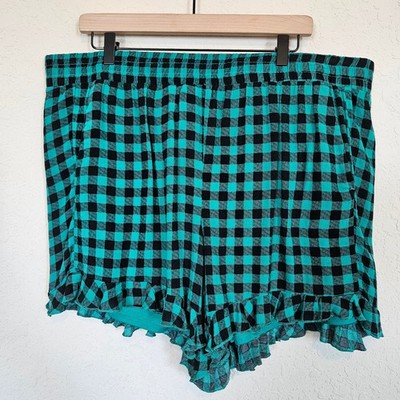 Torrid Gingham High Waisted Ruffle Hem Pull On Shorts Plus Size 2x Retro Summer