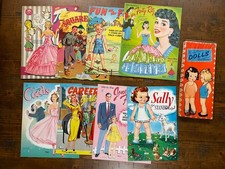 Lot of 9 Vintage Paper Dolls - Lowe - Toni, Career Girls, Fritzi Ritz  - Uncut