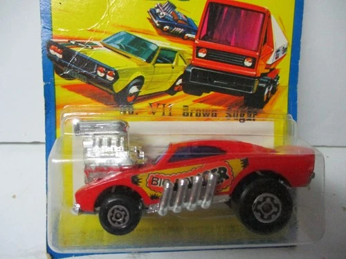 Matchbox Lesney Superfast SF48 Pi-Eyed Piper- RED, "BIG BANGER" BODY, RARE, card