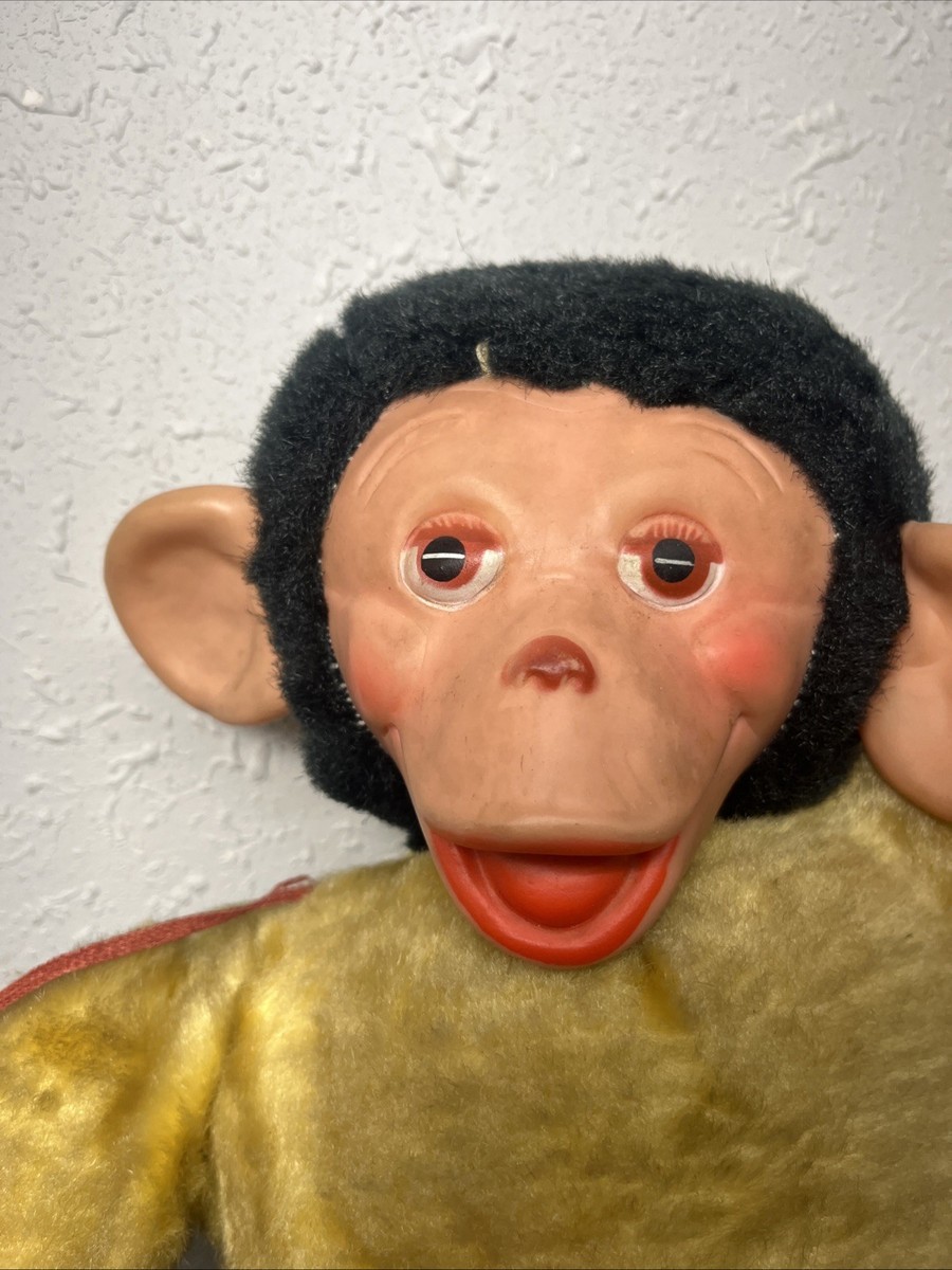 Vintage Mr. Bim Zip Zippy Plush Monkey Banana Stuffed Toy Rubber