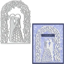 Wedding Frame Cutting Dies Couple Background Die Cuts for Card Making, Wedding C