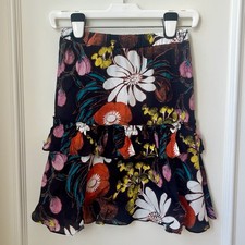 Marni Girls Floral Multicolor Tiered Ruffle Skirt Size 10 Years