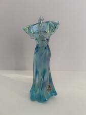 Fenton Iridescent Legendary Fashions Collection Blue Evening Gown Figurine 6.5”