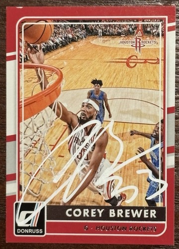 Corey Brewer Signed 2015-16 Panini Donruss #103 Houston Rockets Auto