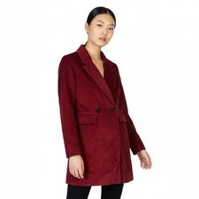 Altar'd State Corduroy Double Breasted Blazer Womens XS Red 100% Cotton Holiday