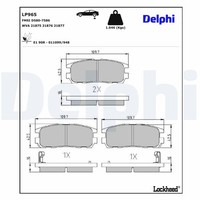 Delphi Bremsbelagsatz, Scheibenbremse LP965 FüR Isuzu Opel