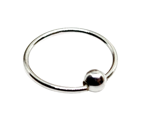 Anello al naso Anello con pallina d'argento BCR One Side Tiny 7mm 22g... - Foto 6 di 21