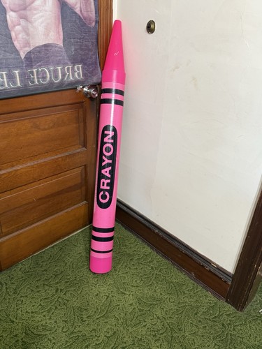 Vintage 1990 Ralphco 54” Giant Crayon Bank Pink Piggy Bank Rare