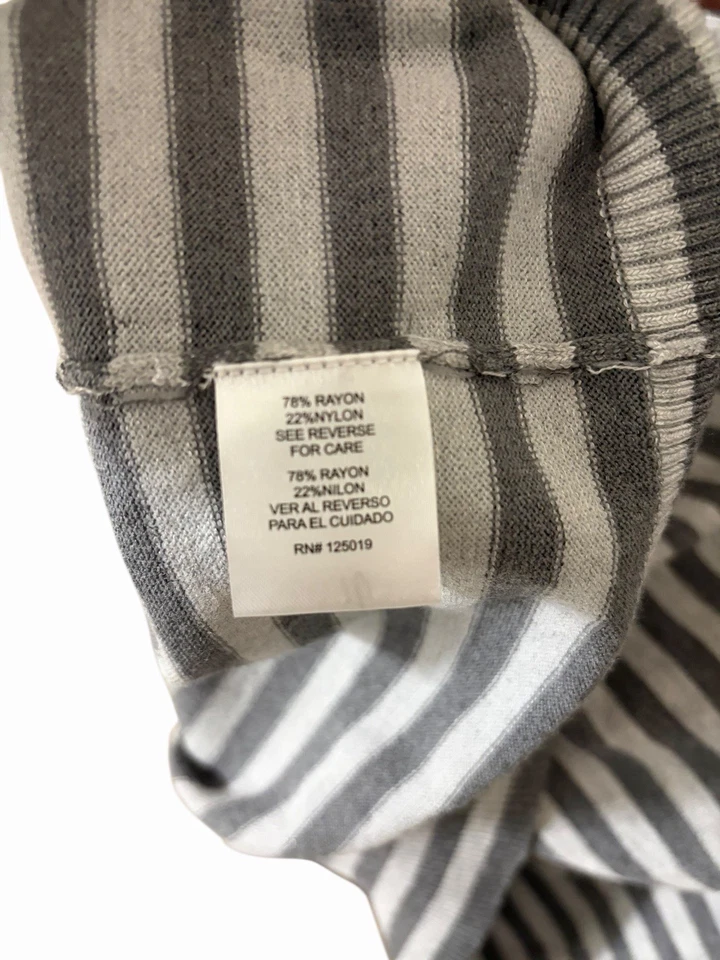 Joseph A. Gray White Striped Mock Neck Sweater XXL Soft Stretch Lightweight - Image 4 of 4