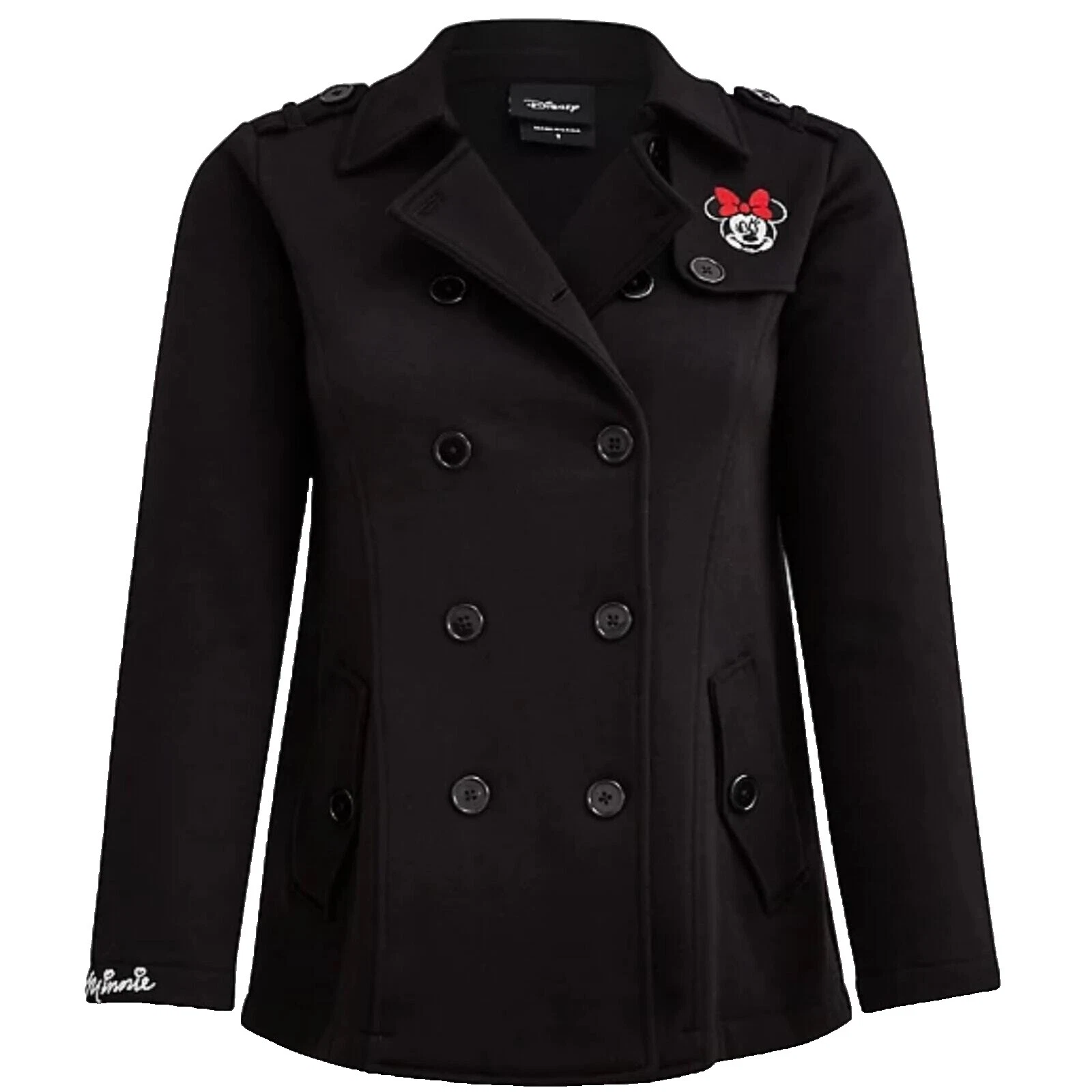 Pea Coat Black Solid Coats, Jackets & Vests for Women