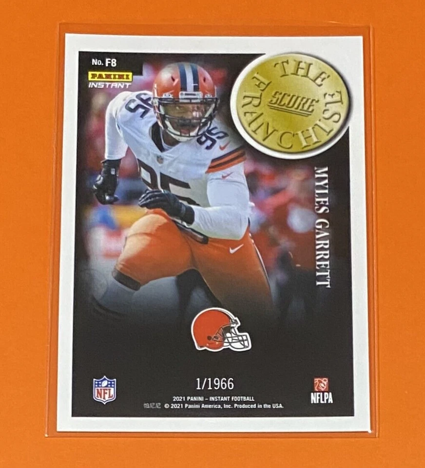 2021 Panini Instant Myles Garrett SCORE THE FRANCHISE 1/1966 SP Browns #F8 🔥 - Image 2 of 2