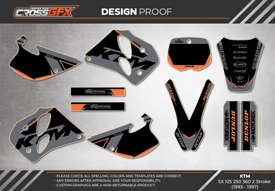 1993 1994 1995 1996 1997 Graphics Kit KTM SX 125 250 360 2 Stroke