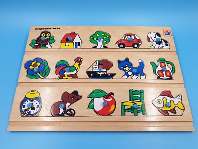 Kinder Holz Puzzle 15-teilig Vintage Steinmeier Wood Toys Playboard 2125