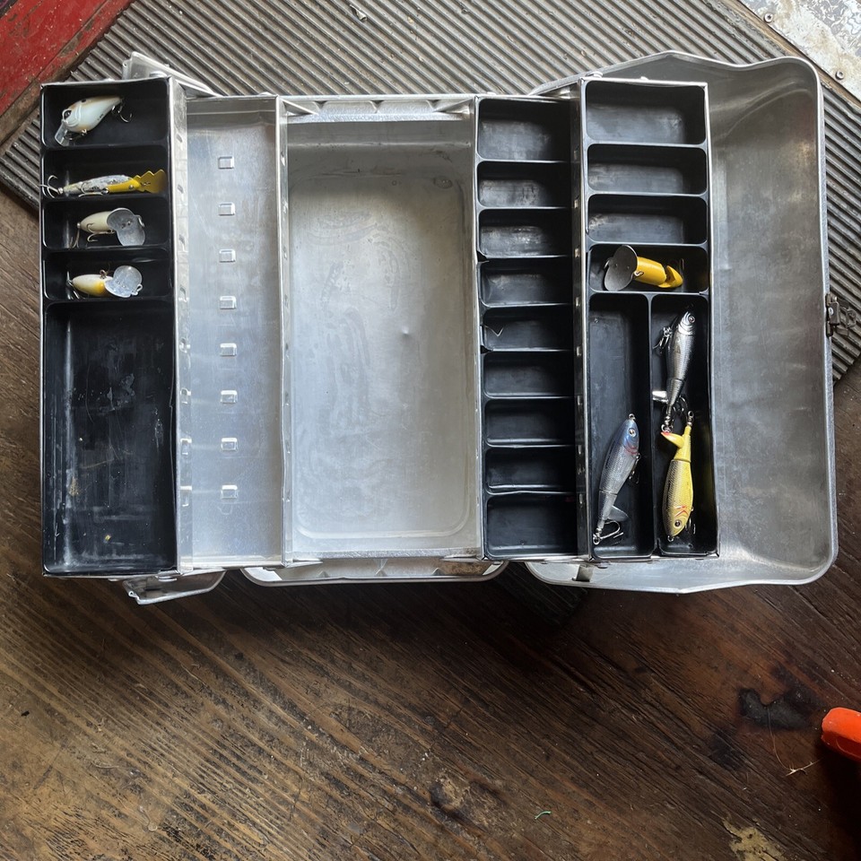 My Buddy Tacklemaster 6 Tray Aluminum Tackle Box Vintage Fishing Gear